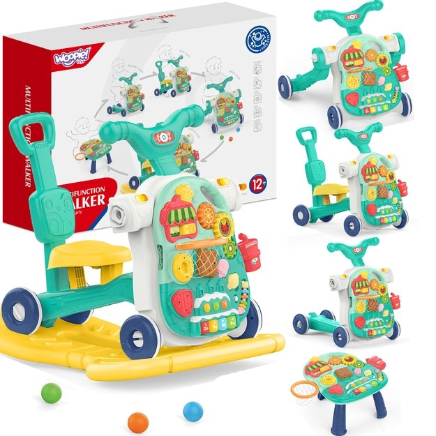 WOOPIE BABY Multifunkcinis vaikštynė–žaislas 5in1 mėlynas (1+)