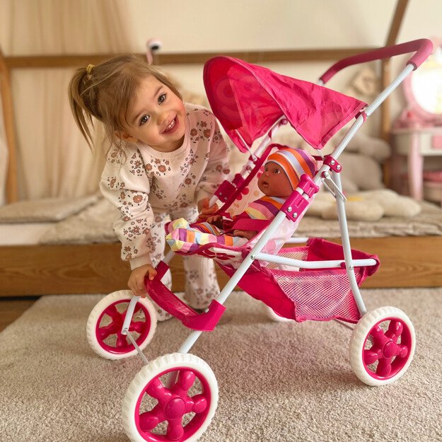 WOOPIE ROYAL Lėlių vežimėlis – gėlių rašto skėtinis vežimėlis 2