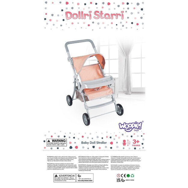 WOOPIE ROYAL Lėlių vežimėlis – gėlių rašto skėtinis vežimėlis 10