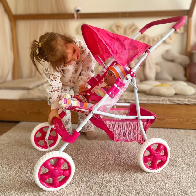 WOOPIE ROYAL Lėlių vežimėlis – gėlių rašto skėtinis vežimėlis 4