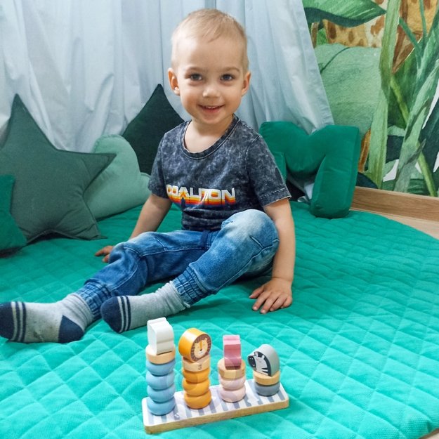 VIGA PolarB medinė edukacinė dėlionė su gyvūnais Montessori 2
