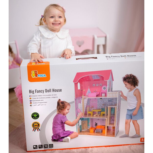 VIGA didelis medinis lėlių namas 4