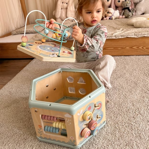 TOOKY TOY Interaktyvus medinis šešiakampis 