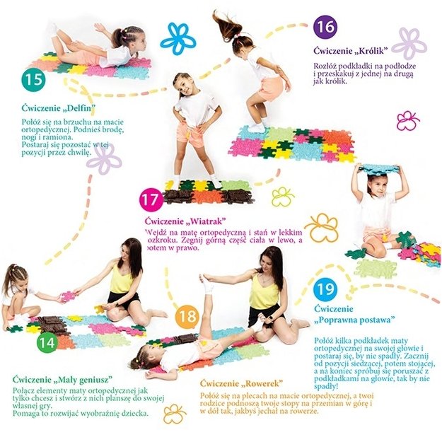 WOOPIE sensorinis ortopedinis kilimėlis (6 dalių rinkinys) 4