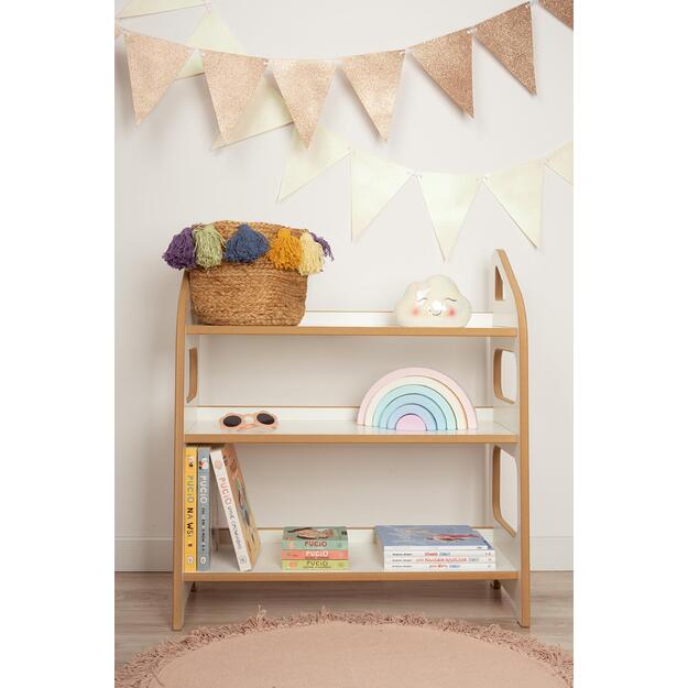 Montessori knygų lentyna MAXI. Baltos spalvos