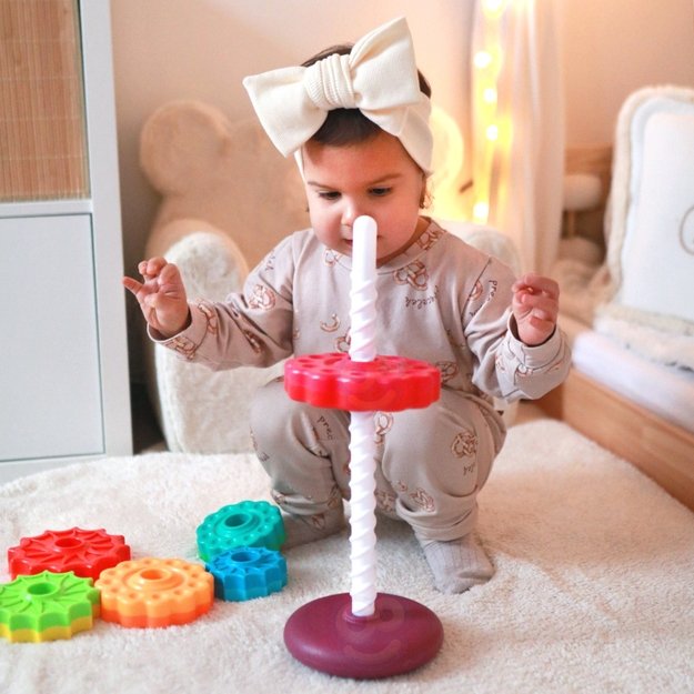 WOOPIE BABY Edukacinė susukta piramidė – bokštas 16