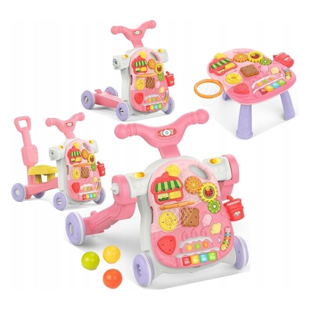 WOOPIE BABY Multifunkcinis 5-in-1 rožinis vaikštynės rinkinys (nuo 1 metų)