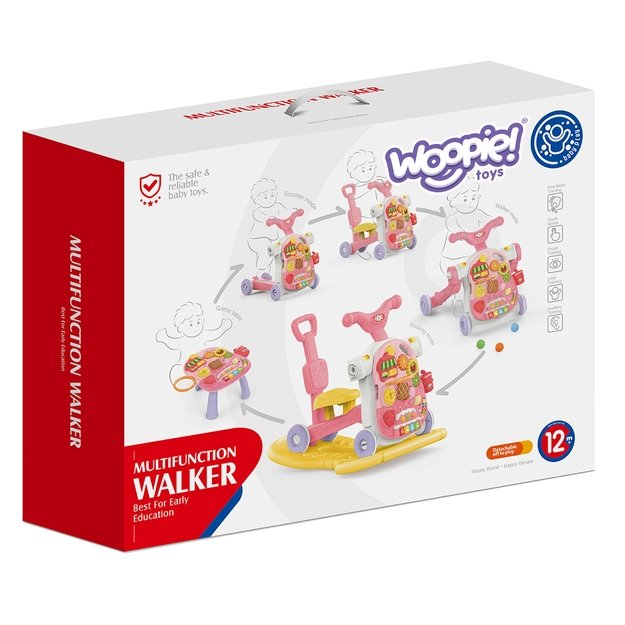 WOOPIE BABY Multifunkcinis 5-in-1 rožinis vaikštynės rinkinys (nuo 1 metų)