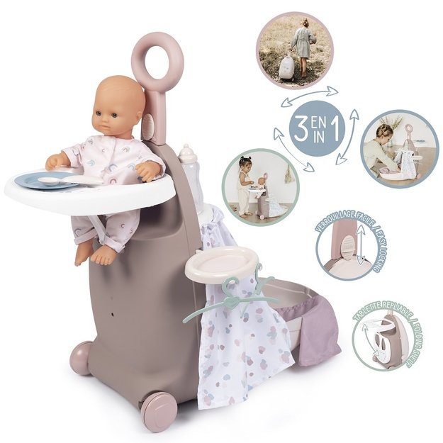 SMOBY Baby Nurse – daugiafunkcis lagaminas su lėlių lovyte 8