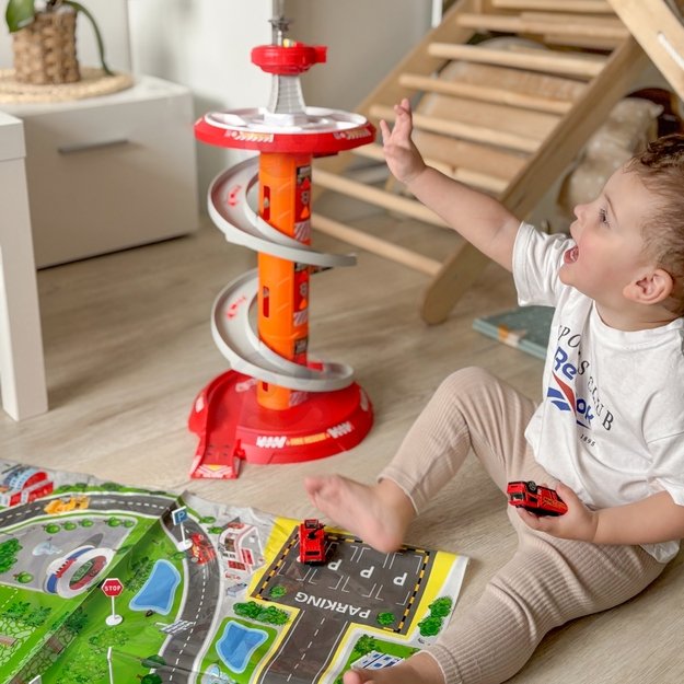 WOOPIE Spiralinė trasa – garažas automobiliukams (3 vnt.) 5