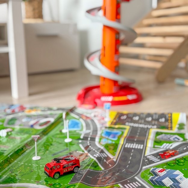WOOPIE Spiralinė trasa – garažas automobiliukams (3 vnt.) 8
