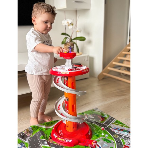 WOOPIE Spiralinė trasa – garažas automobiliukams (3 vnt.) 2