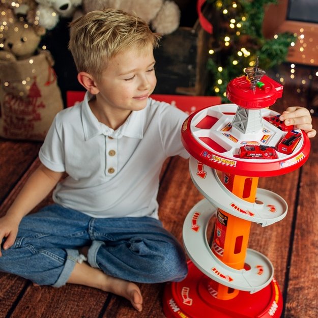 WOOPIE Spiralinė trasa – garažas automobiliukams (3 vnt.) 9