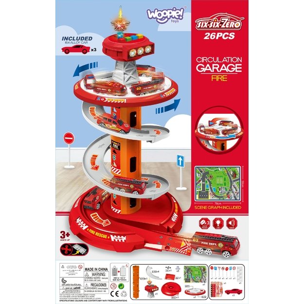 WOOPIE Spiralinė trasa – garažas automobiliukams (3 vnt.) 15