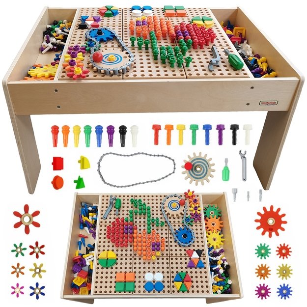 MASTERKIDZ Medinis edukacinis stalas su priedais „STEM Wall“