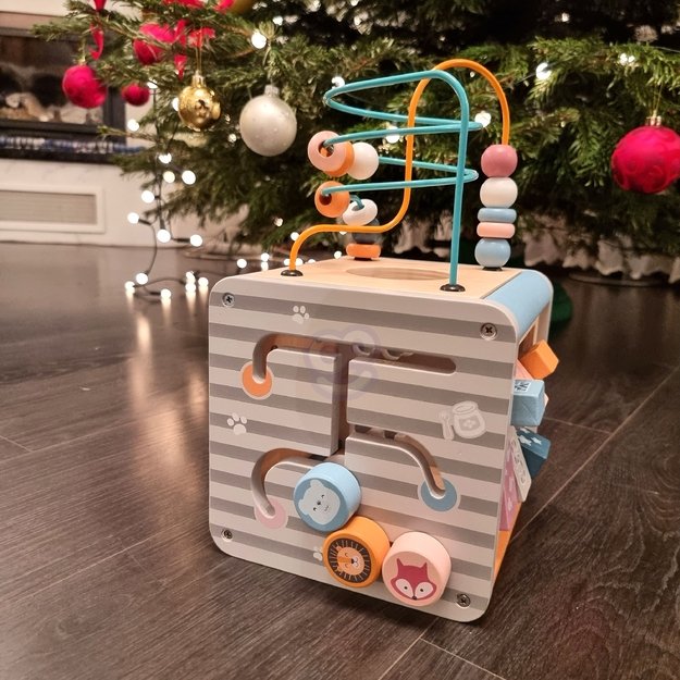 VIGA PolarB „Activity Box“ – medinis edukacinis žaidimų centras 5 viename (kūbelis) 12