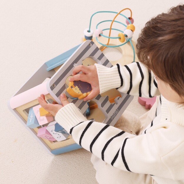 VIGA PolarB „Activity Box“ – medinis edukacinis žaidimų centras 5 viename (kūbelis) 2