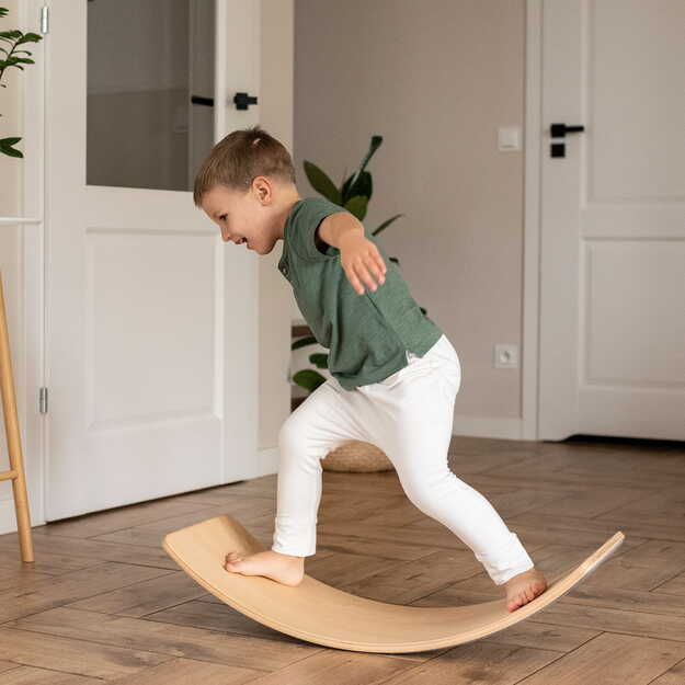 Montessori MeowBaby medinė balansinė lenta vaikams