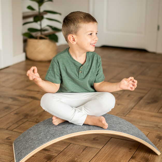 Montessori MeowBaby medinė balansinė lenta vaikams