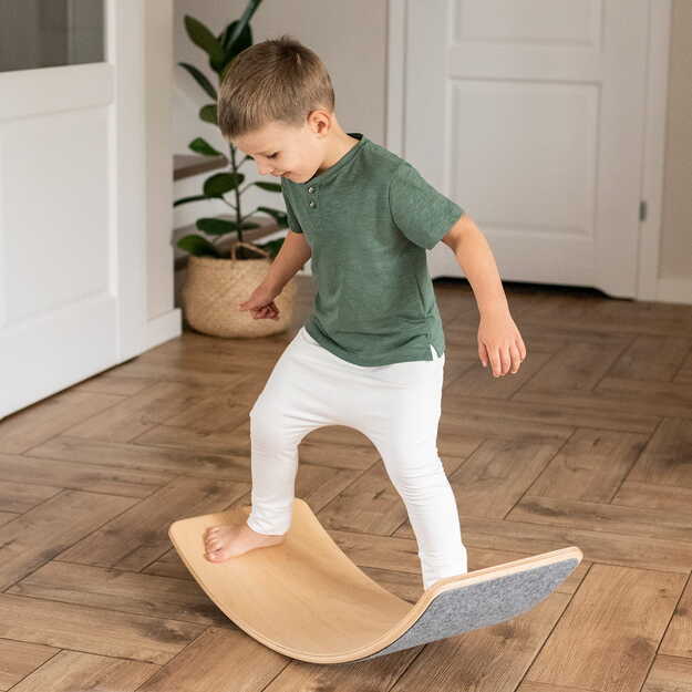 Montessori MeowBaby medinė balansinė lenta vaikams