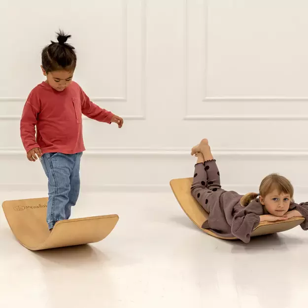 Montessori MeowBaby medinė balansinė lenta vaikams