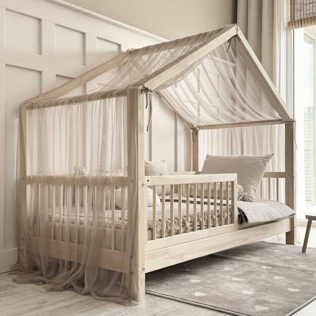 Tiulio užuolaida, baldakimas namelio tipo lovai 11