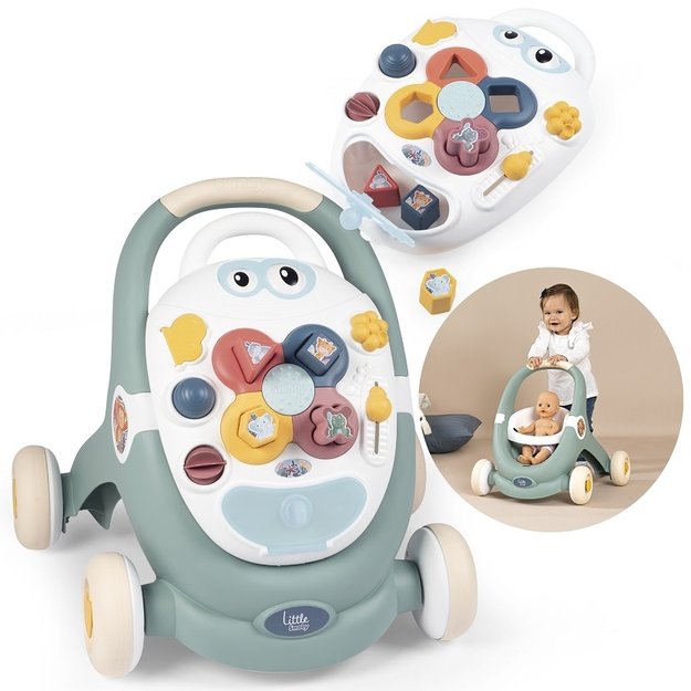 SMOBY LITTLE Interaktyvus vaikštynės-vežimėlis 3 viename