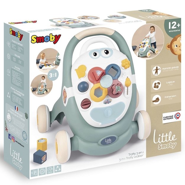 SMOBY LITTLE Interaktyvus vaikštynės-vežimėlis 3 viename