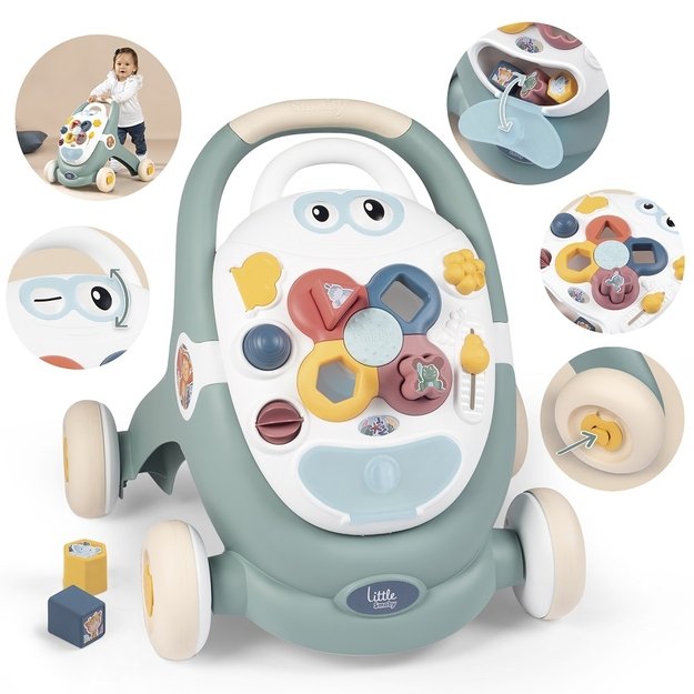 SMOBY LITTLE Interaktyvus vaikštynės-vežimėlis 3 viename