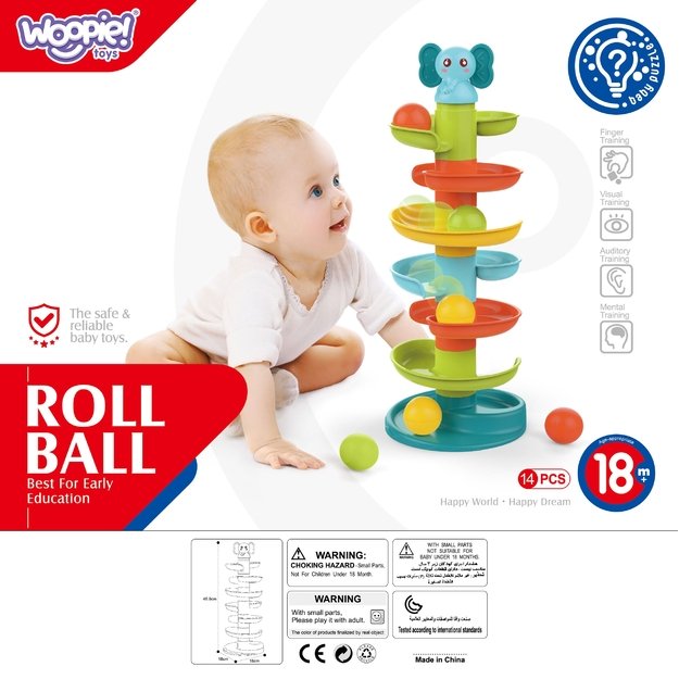 WOOPIE BABY Kamuoliukų trasa su 3 kamuoliukais
