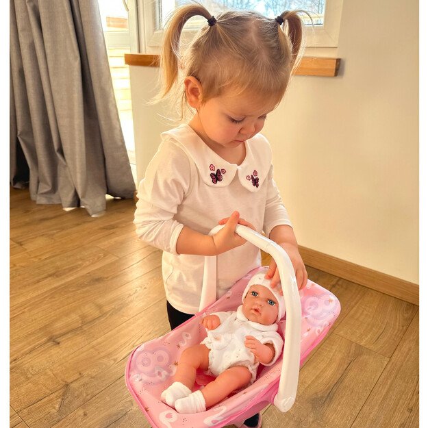 WOOPIE ROYAL – Lėlė kūdikis 30,5 cm su rožiniu nešynės lopšiu 2