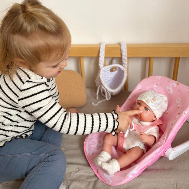 WOOPIE ROYAL – Lėlė kūdikis 30,5 cm su rožiniu nešynės lopšiu 6