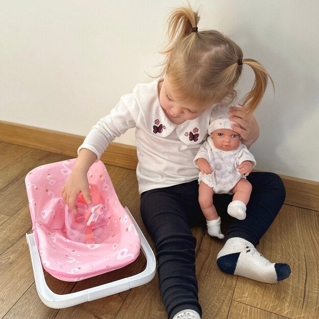 WOOPIE ROYAL – Lėlė kūdikis 30,5 cm su rožiniu nešynės lopšiu 3