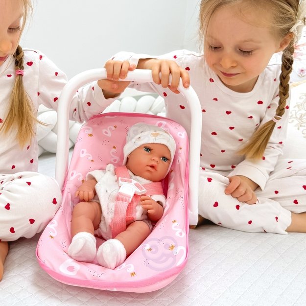 WOOPIE ROYAL – Lėlė kūdikis 30,5 cm su rožiniu nešynės lopšiu 1