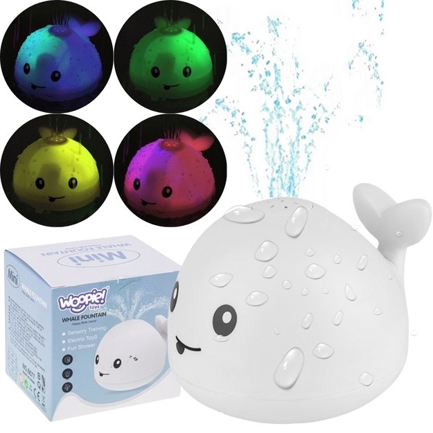 WOOPIE BABY Vonios žaislas „Banginis“ – vandens fontanas su LED apšvietimu