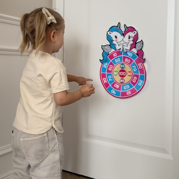 WOOPIE vikrumo žaidimas „Velcro“ smiginis – 2in1 rinkinys: taikinys ir šaudyklė, vienaragis 6