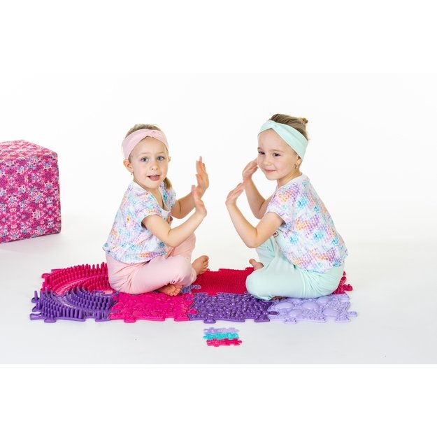 WOOPIE sensorinis ortopedinis kilimėlis (11 dalių rinkinys) – rožinis / violetinis 1