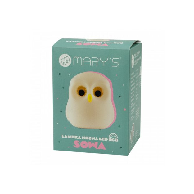MARY'S LED naktinė lempa vaikams „Pelėda“ – balta, su RGB spalvų režimu 5