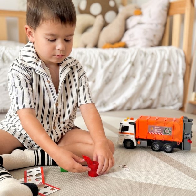 WOOPIE Interaktyvus šiukšliavežis (modelis) 1:16 su garso ir šviesos efektais 3