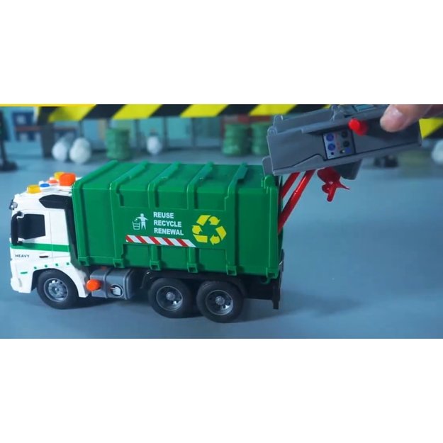 WOOPIE Interaktyvus šiukšliavežis (modelis) 1:16 su garso ir šviesos efektais 1