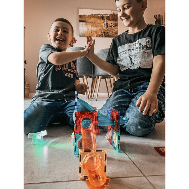 WOOPIE 49 dalių magnetinis rutuliukų trasa su šviesos efektais 6