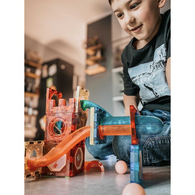 WOOPIE 49 dalių magnetinis rutuliukų trasa su šviesos efektais 7