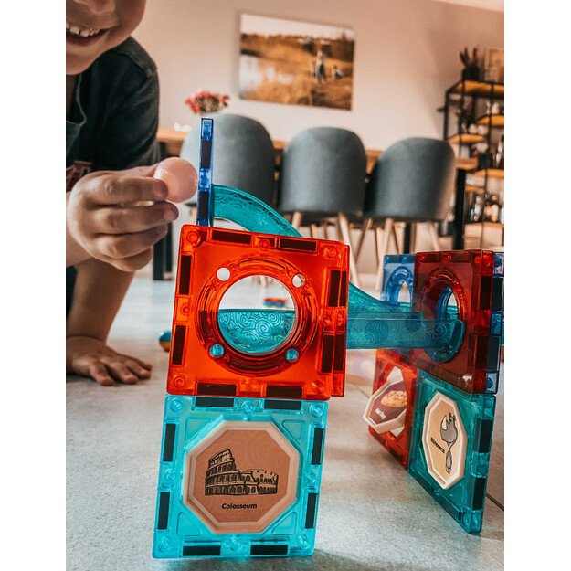 WOOPIE 49 dalių magnetinis rutuliukų trasa su šviesos efektais 5