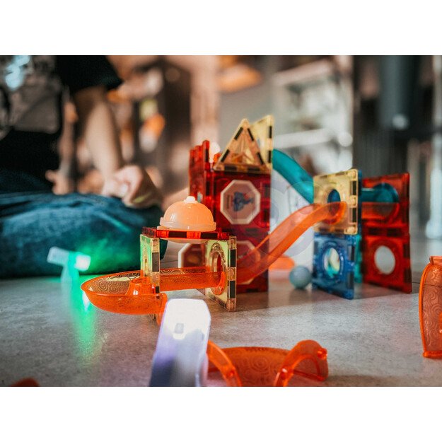 WOOPIE 49 dalių magnetinis rutuliukų trasa su šviesos efektais 3