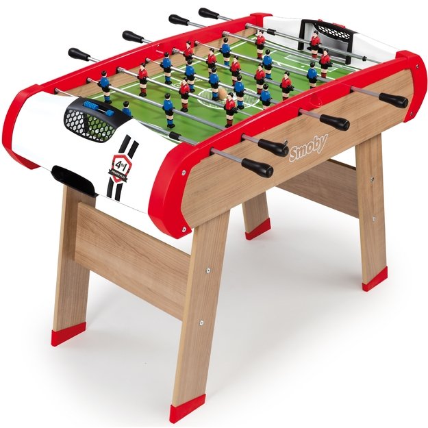 SMOBY vaikų žaidimų stalas Powerplay 4 viename – stalo futbolas, biliardas, stalo tenisas ir ledo ritulys