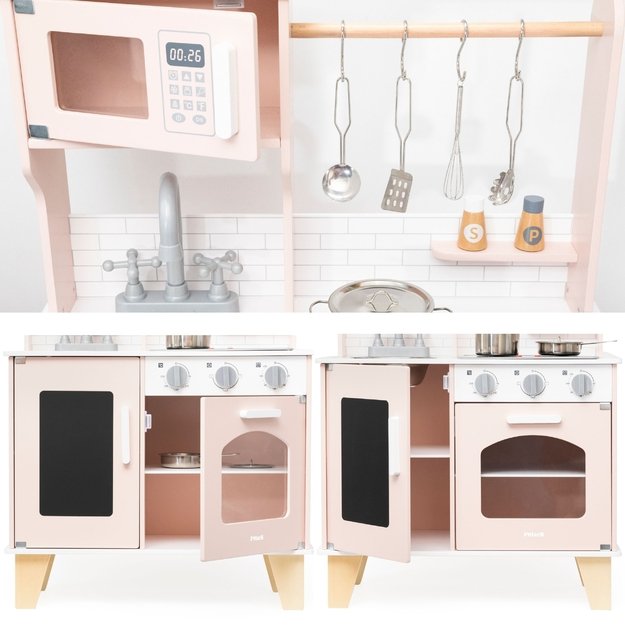 PolarB medinė virtuvė su šviesos ir garso efektais bei priedais 5