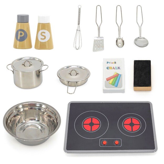 PolarB medinė virtuvė su šviesos ir garso efektais bei priedais 6