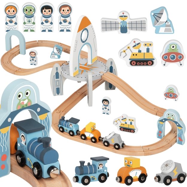 TOOKY TOY Medinis traukinio bėgių rinkinys	