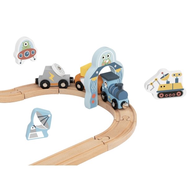 TOOKY TOY Medinis traukinio bėgių rinkinys	