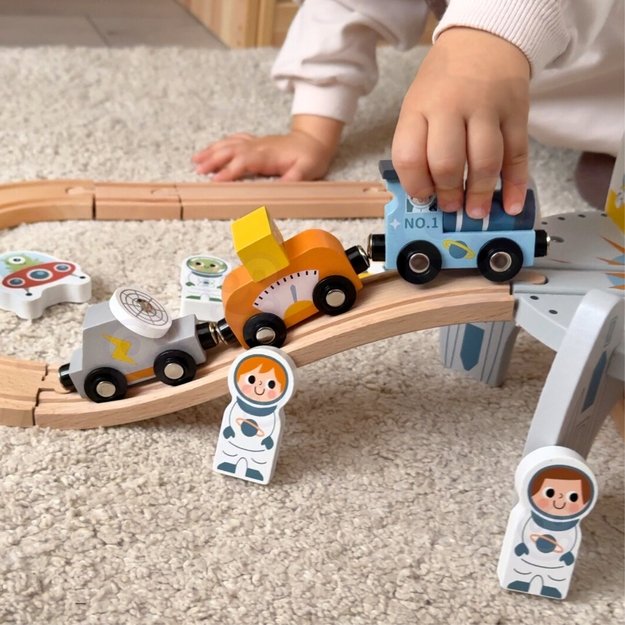 TOOKY TOY Medinis traukinio bėgių rinkinys	